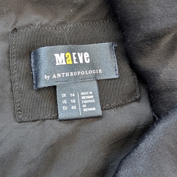 Anthropologie Maeve Plunge Faux Leather Dress Size 10 - Picture 8 of 10